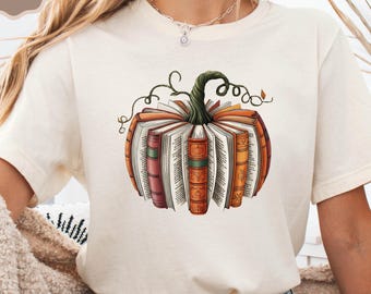 Fall Book Pumpkin Halloween Shirt, Halloween Book Lover Shirt, Fall Bookish Shirt, Pumpkin Book Shirt, Pumpkin Sweater,Fall Shirt,Spooky Tee