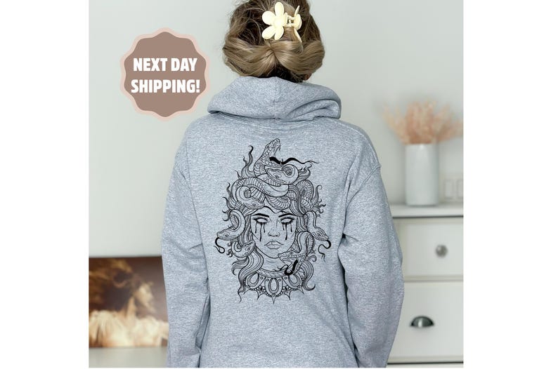 Medusa Snake Face Hoodie, Goddess Medusa Hoodie, Greek Mythology Hoodie, Snakes Head Witch Hoodie, Mythology Hoodie, Witchy Woman Hoodie