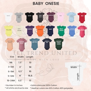 a collection of baby onesies in various colors and sizes, arranged in a grid format.