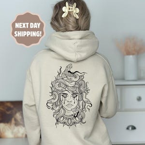 Medusa Snake Face Hoodie, Goddess Medusa Hoodie, Greek Mythology Hoodie, Snakes Head Witch Hoodie, Mythology Hoodie, Witchy Woman Hoodie