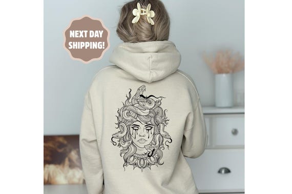 Medusa Snake Face Hoodie, Greek Mythology Hoodie, Snakes Head Witch Hoodie, Mythology Hoodie, Witchy Woman Hoodie, Goddess Medusa Sweatshirt