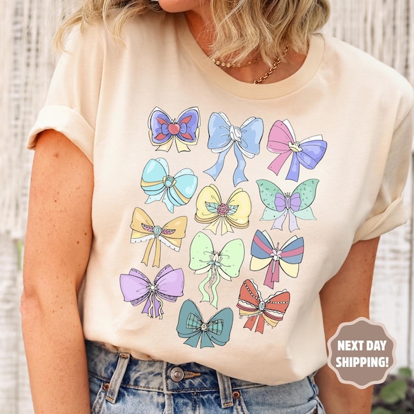 Disney Princess Cute Ribbons And Bows T-Shirt, Disney Princess Shirt, Princess Bow Shirt, Disneyland Tee, Disney Princess Coquette Bow Shirt