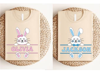 Happy Easter Custom Shirt, Cute Bunny Toddler T-Shirt, Easter Family Trip Shirt, Kids Easter Tee, Personalized Easter Shirt, Bunny Lover Tee