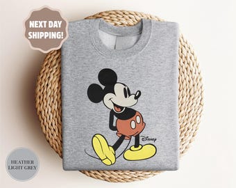 Disney Classic Mickey Mouse Pose Sweatshirt,  Disneyland Holiday Vacation Sweatshirt, Disney Retro Sweater, Disney Trip Sweat, Mickey Hoodie