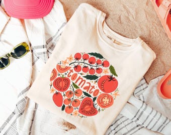Comfort Colors® Tomato Shirt, Fruit Shirt, Botanical Shirt, Garden Shirt, Vegetable Shirt, Clothing Foodie Gardening Gift, Vegan Shirt