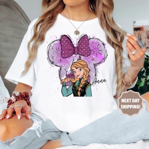 Disney Anna Shirt, Disney Princess Anna Shirt, Minnie Mouse Head Themed, Frozen Anna Shirt, Disney Matching Tee,Princess Matching Watercolor