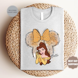 Disney Belle Shirt, Disney Castle, Watercolor, Disney Princess Belle Shirt, Minnie Mouse Head Themed, Disney Matching, Princess Belle Shirt