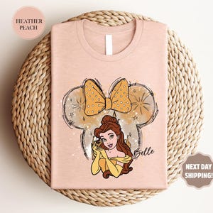 Disney Belle Shirt, Disney Castle, Watercolor, Disney Princess Belle Shirt, Minnie Mouse Head Themed, Disney Matching, Princess Belle Shirt