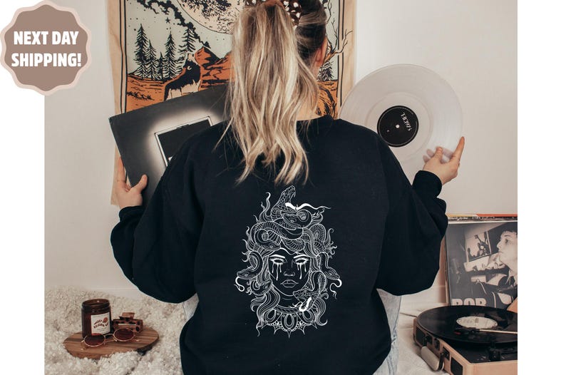 Medusa Snake Face Hoodie, Goddess Medusa Hoodie, Greek Mythology Hoodie, Snakes Head Witch Hoodie, Mythology Hoodie, Witchy Woman Hoodie