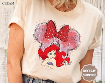 Disney Princess Ariel Shirt, Ariel Mermaid, Little Mermaid Shirt, Disney Girls Trip, Disney Minnie Ears Ariel Tee, Disney Princess Shirt