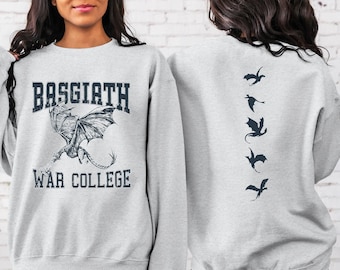 Basgiath War College Book Sweatshirt, Bookish War Shirt,Dragon Rider Sweatshirt,Fantasy Bookish Sweatshirt,Book Lover Shirt,Basgiath 2 Sided