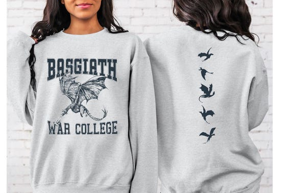 Basgiath War College Book Sweatshirt, Bookish War Shirt,Dragon Rider Sweatshirt,Fantasy Bookish Sweatshirt,Book Lover Shirt,Basgiath 2 Sided