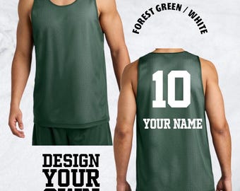 Custom Reversible Mesh Jersey Tank, Reversible Basketball Mesh Jerseys, Personalized Team Jersey Tank, Custom Name and Number Jersey Tank