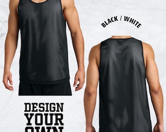 Custom Reversible Mesh Jersey Tank, Reversible Basketball Mesh Jerseys, Personalized Team Jersey Tank, Custom Name and Number Jersey Tank
