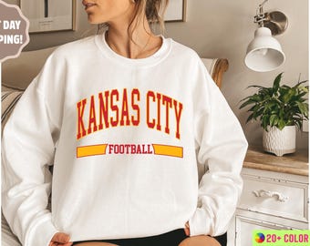 Kansas City Football Sweatshirt, KC Football Shirt, Kansas City Football Gift, KC Shirt,Vintage Kansas City Football Shirt,Kansas City Shirt