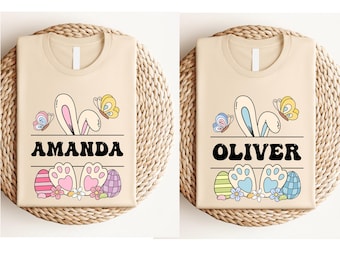 Custom Name Shirt For Easter, Personalized Bunny Shirt For Kids, Customized Easter Gift For Toddler, Easter Shirt Kids,Easter Toddler Outfit