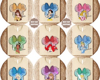 Watercolor Disney Princess Shirt, Disney Girl Trip Tee, Disney Group Shirt, Disney Princess Birthday Shirt,Princess Matching Tee,Tiana,Ariel