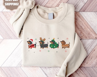 Dachshund Christmas Sweatshirt, Funny Pet Lover Gift, Wiener Dog Holiday Shirt, Dog Lover Gift, Holiday Sweater, Cute Christmas Dog Shirt
