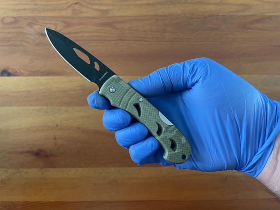 2.95" Lightweight Tactical Knife Black Blade Plastic Camouflage Handle