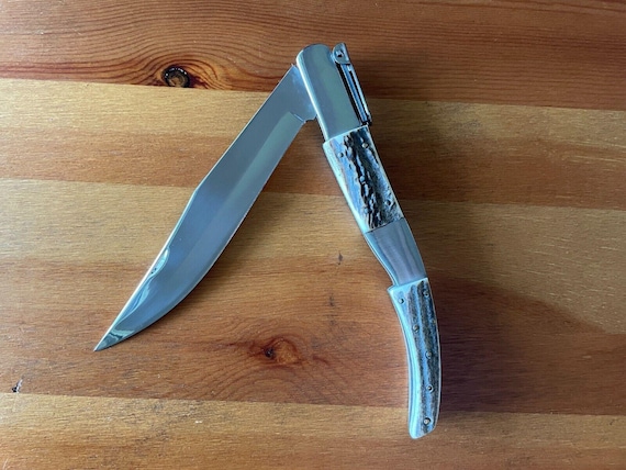 6.5" Arabian Style Navaja Folding Knife Deer Antler Scales with Ratchet from Spain