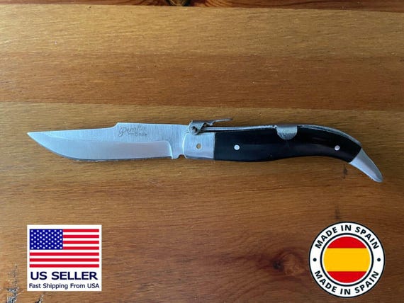 3.14" Spanish Navaja Teja Albacete Pocket Knife Buffalo Horn Scales