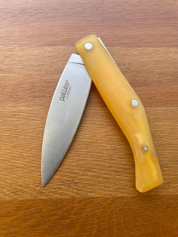 3.93" Pallés Carbono Navaja Pocket Knife Carbon Steel Blade ABS Handle Slipjoint
