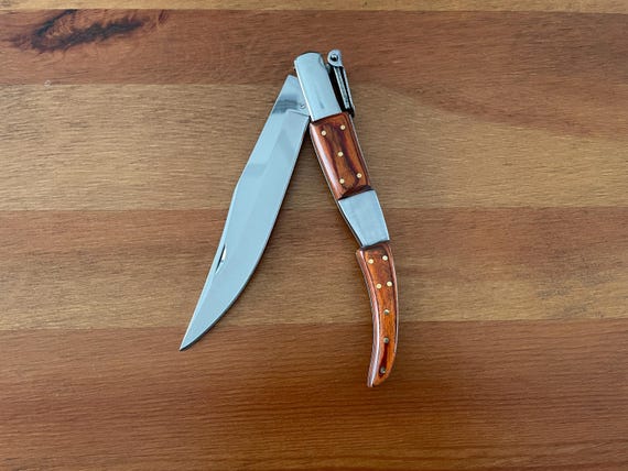 5.1" Arabian Style Navaja Folding Pocket Knife Red Stamina Wood