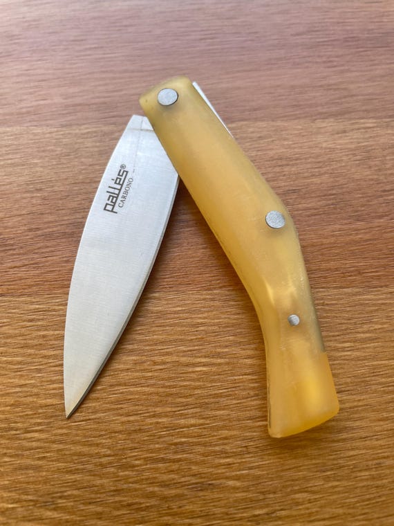 3.14" Pallés Carbon Steel Navaja Pocket Knife Blade ABS Handle Slipjoint Lock