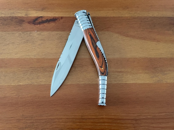 6.3 in. Spanish Navaja Folding Knife Red Wood Stamina Handle