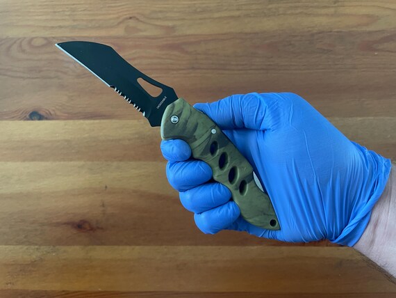 3.3" Stainless Black Blade Tactical Pocket Knife Plastic Camouflage Handle
