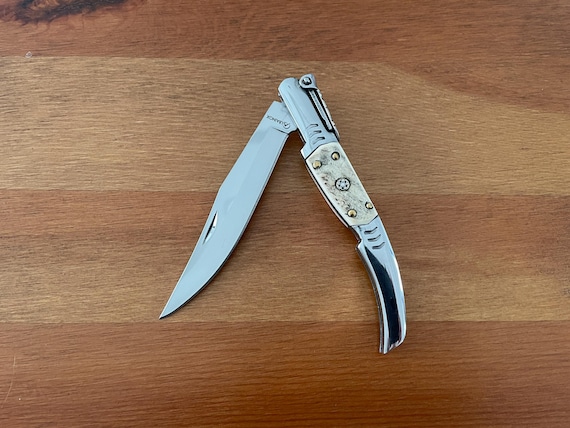 3.8" Arabian Folding Pocket Knife Real Deer Antler Scales From Spain