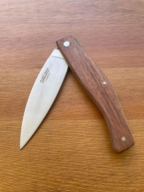 3.9" Pallés Carbon Steel Navaja Pocket Knife Wood Handle Slipjoint