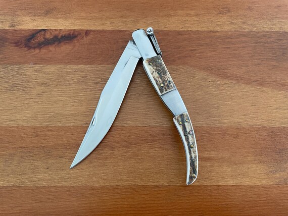 5.3" Arabian Folding Pocket Knife Real Deer Antler Scales Handmade