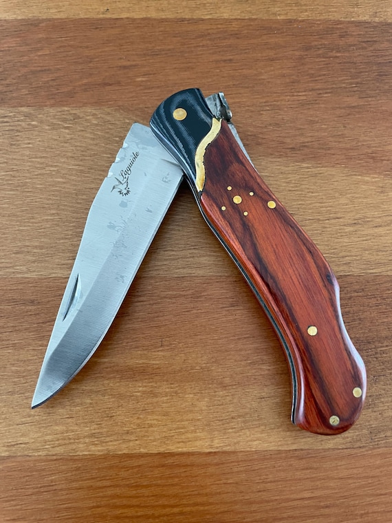 3.7” Navaja Laguiole Folding Pocket Knife Red Mikarta Handle Penknife Lockback