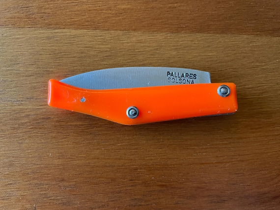 Pallares Solsona Pocket Knife Carbon Steel 2.76" / 7 cm Orange from Spain