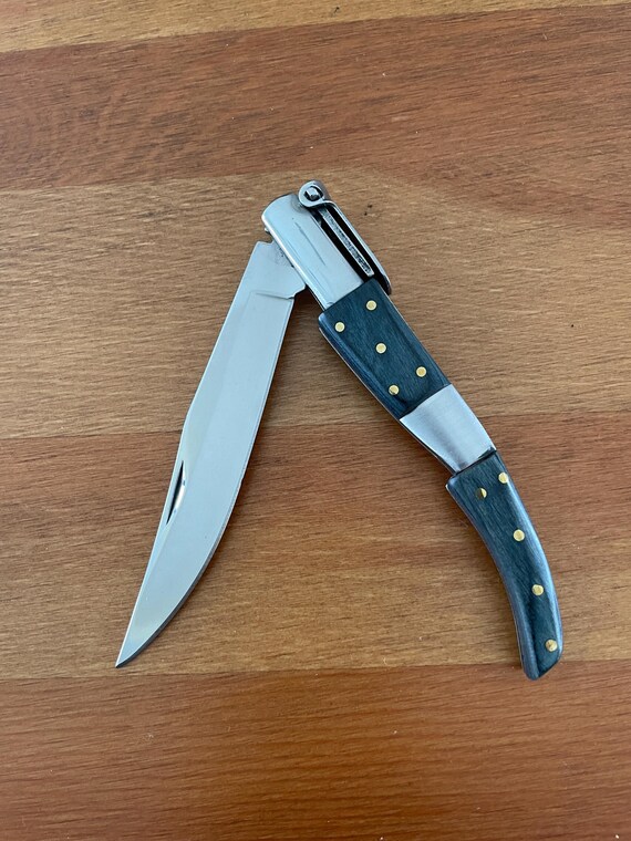 4" Arabian Folding Pocket Knife Blue Wood and Steel Handle Navaja