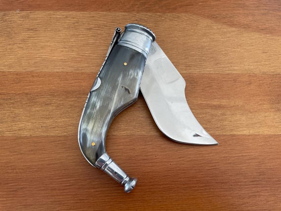 3.5" Spanish Navaja Pocket Knife Capaora Real Bull Horn Scales - US Seller