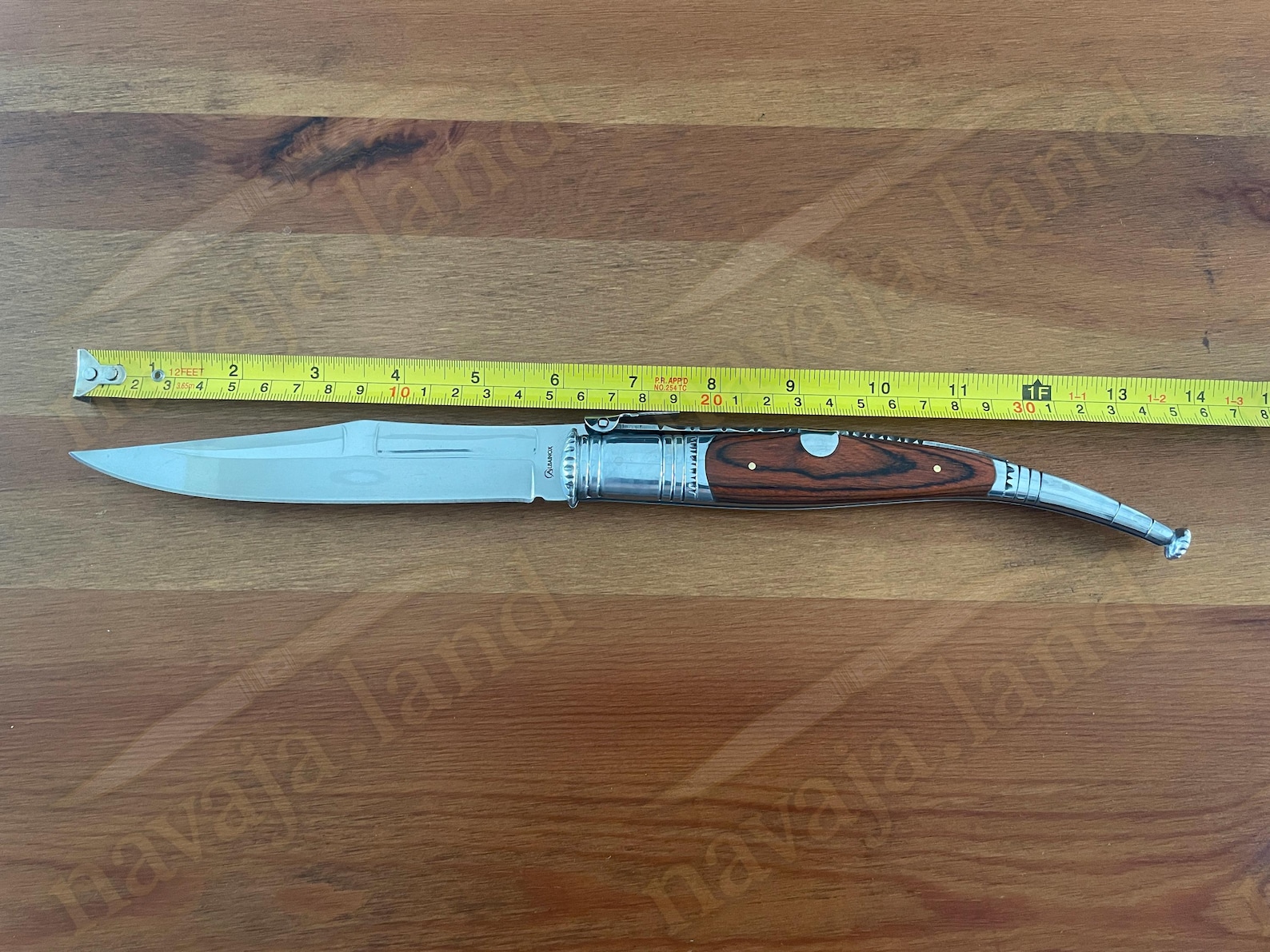 Spanish Rachet 6” Spanish Navaja Serrana Folding Knife – Red Stamina Wood Handle ...