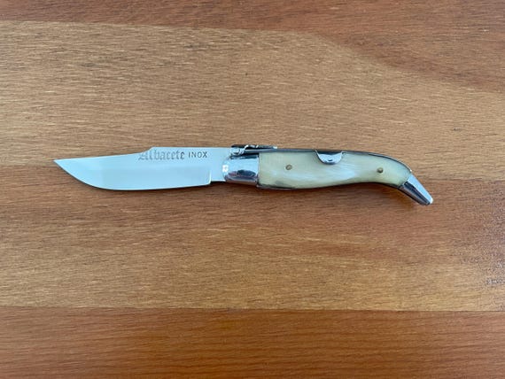 2.75” Spanish Navaja Teja Albacete Inox Pocket Knife Genuine Bullhorn Scales