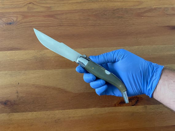 4.3" Stainless Steel Blade Spanish Navaja Pocket Knife Bull Horn Scales From Spain