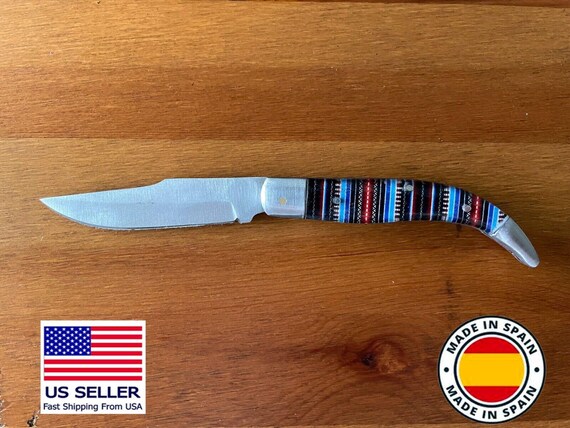 3.14" Manchegan Spanish Navaja Piston Pocket Knife Plastic Scales - NO ratchet