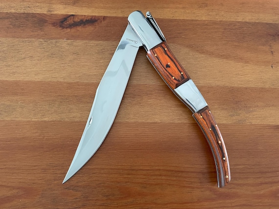 8.5" Arabian Style Navaja Folding Pocket Long Knife Red Stamina Wood Scales From Spain