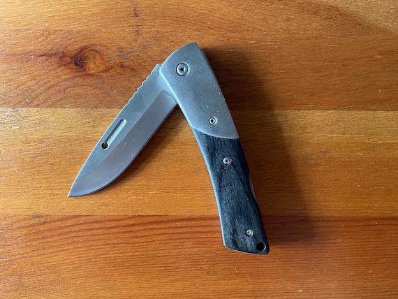 3.14" Tactical Knife Stainless Steel 3CR13 Matte Finish Wood Covers