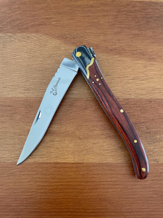 3.74” Navaja Laguiole Folding Pocket Knife Red Stamina/Mikarta Handle Slipjoint