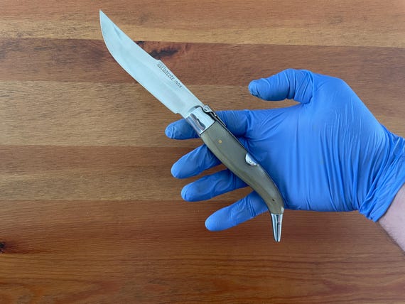 4.5” Spanish Navaja Teja Albacete Inox Pocket Knife Genuine Bull Horn Scales