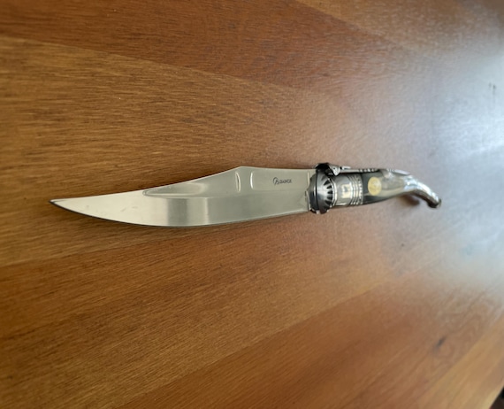 5” Spanish Navaja Serrana Folding Pocket Knife Real Bullhorn Handle