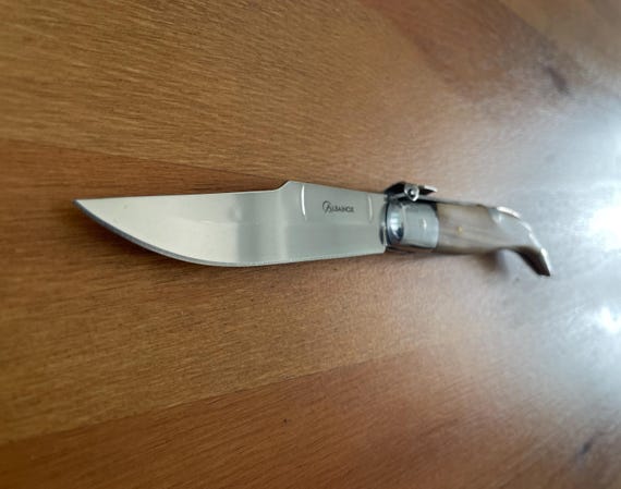 3.6" Spanish Navaja Teja Albacete Pocket Knife Olivo Wood Scales