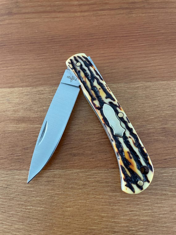 2.7" 420 Steel Blade Pocket Knife Small Navaja Deer Antler Imitation Scales From Spain