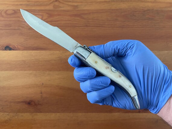 3.5" Spanish Navaja Pocket Knife Bull Horn Scales Classic Navaja Teja Albacete