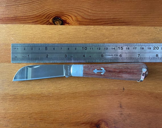 3.14" Sailor Pocket Knife Parrot Tip Wood Handle Navaja Marinera